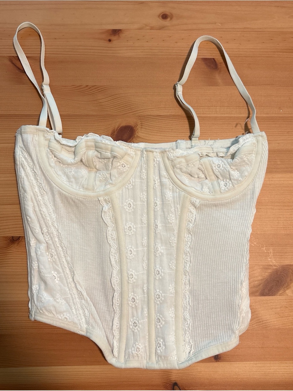 Ivory Lace Boned Bustier Top